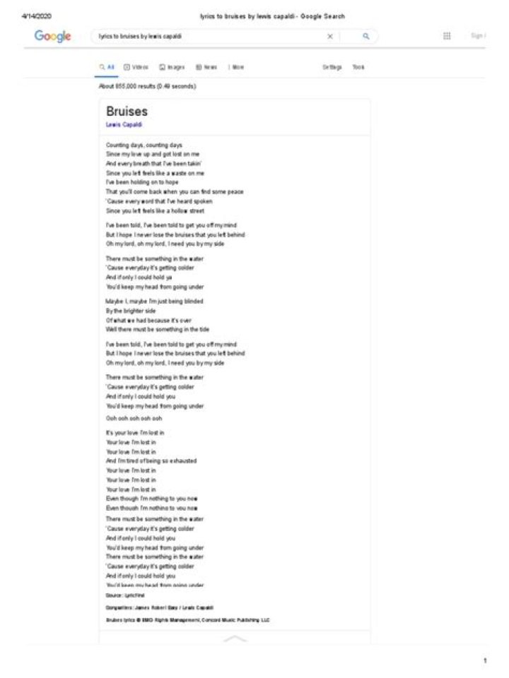 Lyrics to Bruises by Lewis Capaldi, Bruises Lyrics, Reveals Lewis Capaldi Bruises Lyrics