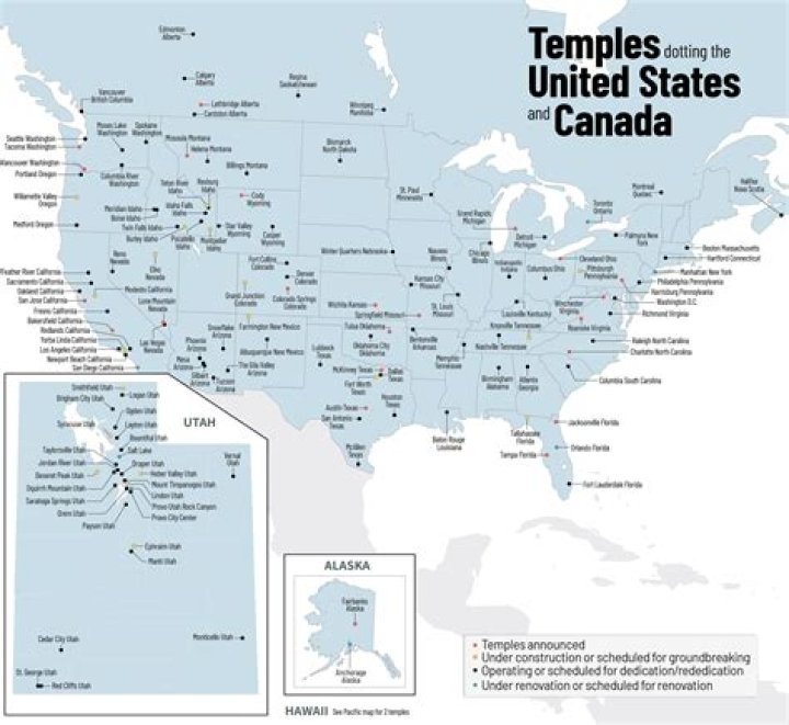 Most recently announced temple locations in Idaho, Montana, Wyoming