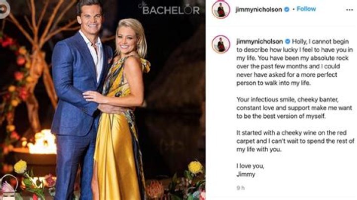 The Bachelor 2021 finale: Are Jimmy Nicholson and Holly Kingston still together?