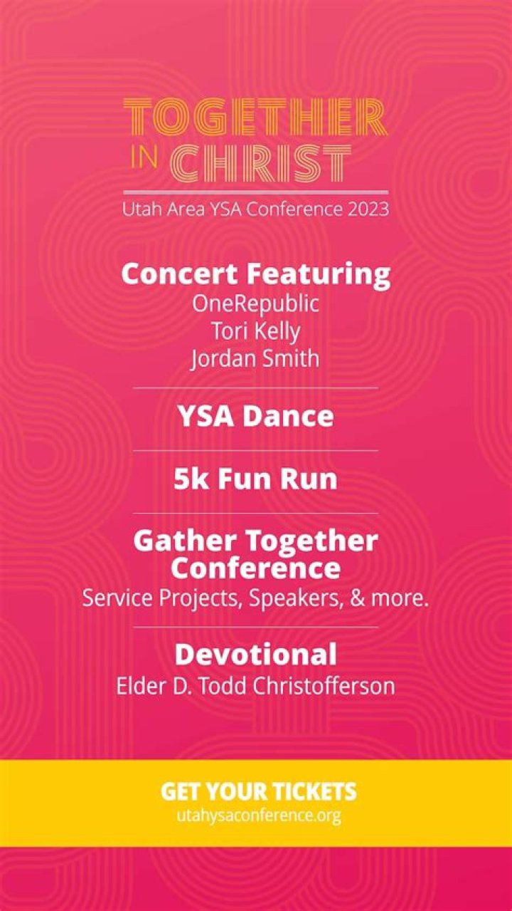 Updates for the 2023 Utah Area Young Single Adult Conference