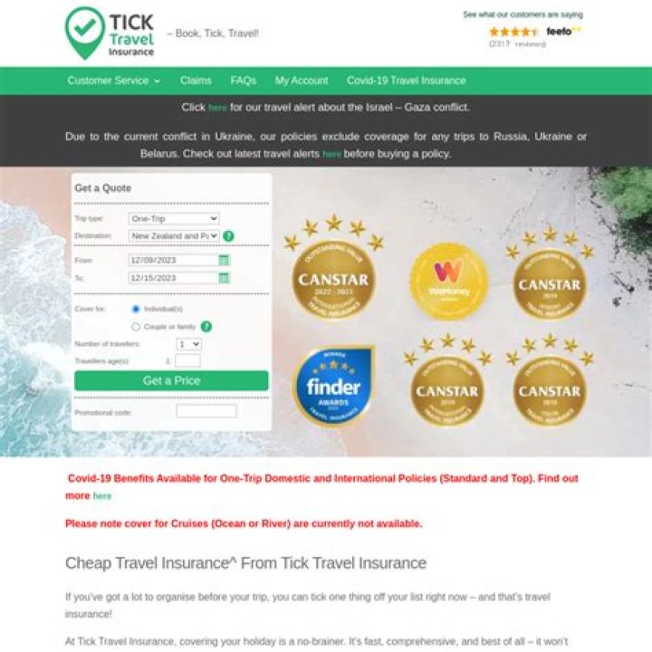 Verified 5% off | Tick Travel Insurance active coupon codes for December 2023